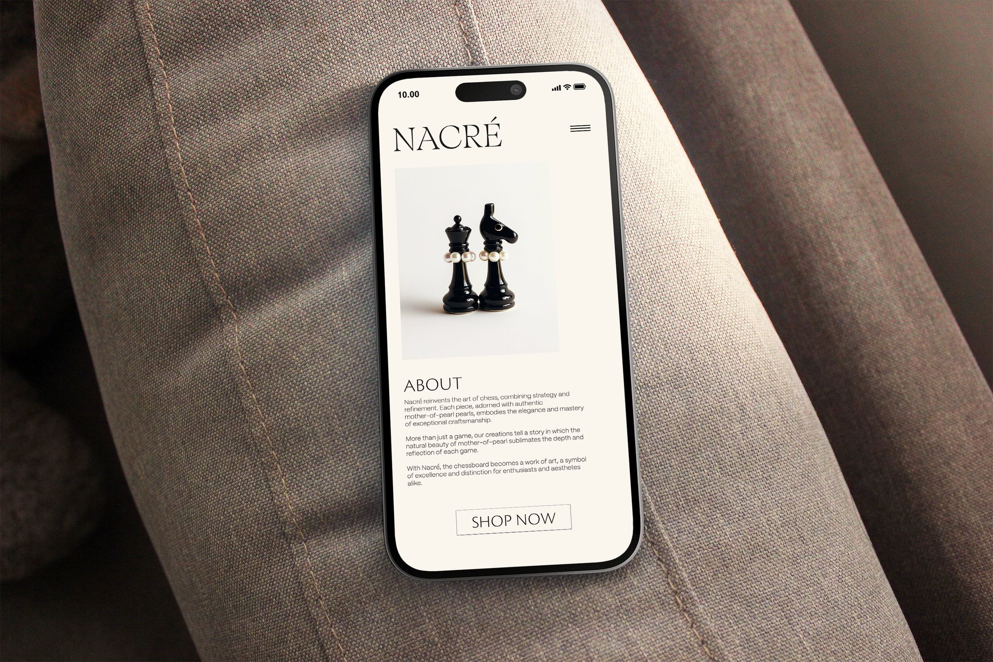 Iphone Mockup On Brown Sofa 1